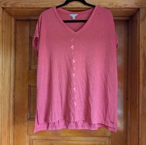 Orvis Women's Pink V-Neck Short Sleeve Top